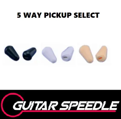 $4.49 • Buy 5 Way Guitar Pickup Toggle Selector Switch Knob Tip Cap Peg White Black Cream