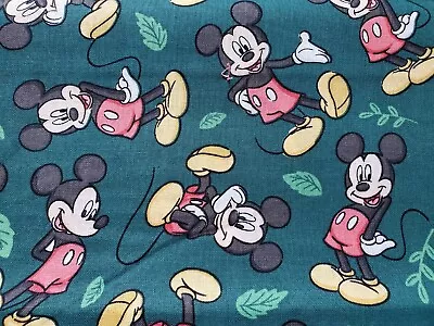 ONE YARD MICKEY MOUSE Fabric  100% Cotton Fall For Mickey • $9.99