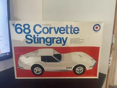 Entex 1968 Corvette Stingray 1/16 Scale Model Kit  PARTS SEALED IN BOX • $40