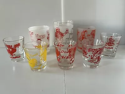 Shot Glasses Lot Of  8  Vintage Mixed Lot ~ All Different. 1930s - 1950s. • $10
