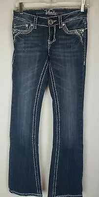 Vanity Premium Collection  Rhinestone Blue Jeans Distressed  Sasha W25  L32  • $22.99