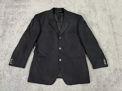 Versace Suit Jacket Mens 42 S Black Wool Silk Metal Button Luxury Designer V2 • $129
