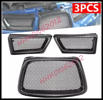 3x Carbon Fiber Front Mesh Grille Fits For Subaru Impreza WRX STi 9th 06-07 Pro • $164.91