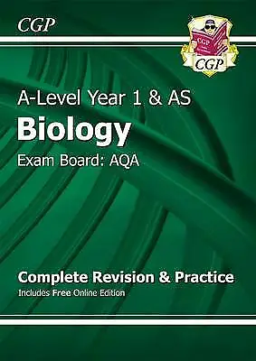 CGP Books : A-Level Biology: AQA Year 1 & AS Complet FREE Shipping Save £s • £3.31