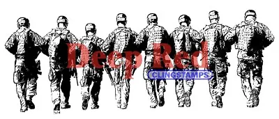 Deep Red Stamps Band Of Soldiers Rubber Cling Stamp • $7.49
