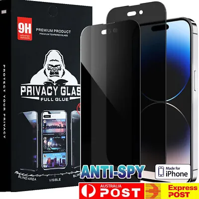 Anti-Spy Glass Privacy Screen Protector For IPhone 15 14 13 12 11 Pro Max 8 XR • $6.99