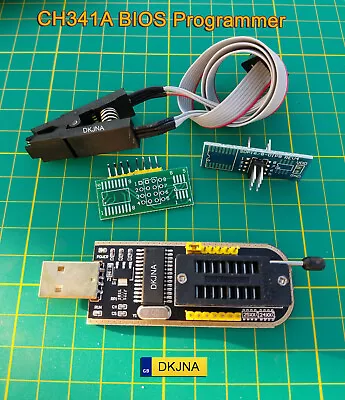 CH341A BIOS USB Programmer Flasher Writer 24 25 Series EEPROM SOP Clip Adapter • £7.59