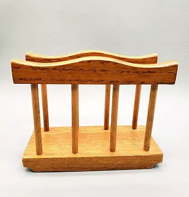 Vintage Wooden Napkin Holder Native Wood Ozark MO Oak Spindle Cottagecore Retro • $16.96