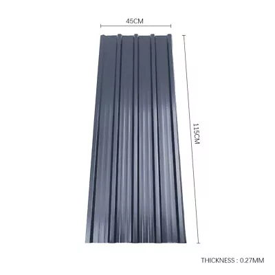 12/24PCS Corrugated Roof Sheet Panels Galvanized Metal Roofing Charcoal Black UK • £59.99