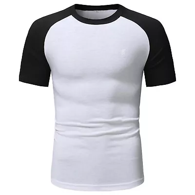 French Connection Mens Soft Comfy Cotton Mix Short Sleeve Raglan Tee Shirt • £17.99