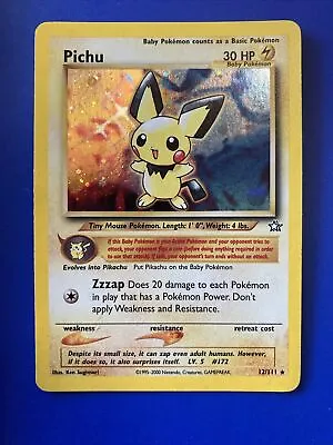 Pokémon TCG Pichu Neo Genesis 12 Holo Unlimited Holo Rare • $29.17