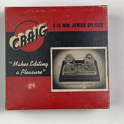 Craig Movie Supply Craig JR Splicer Rewinder 8-16mm Film Original Box Vintage • $15.23