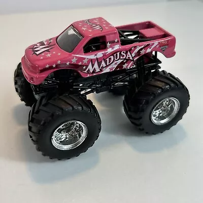 Madusa Monster Jam Monster Truck Toy Pink 1 64 Collectible Hot Wheels • $35