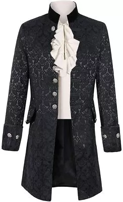 Mens Steampunk Medieval Jacket Pirate Viking Renaissance Costume Formal Tailcoat • $94.65