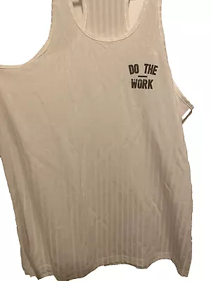 Unbranded Mens Do The Work Bodybuilding Tank Top Muscle Racer Back NWOT White • $12.99