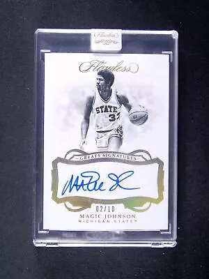 2018-19 Panini Flawless Magic Johnson #19 Greats Signatures Auto Gold /10 • $58