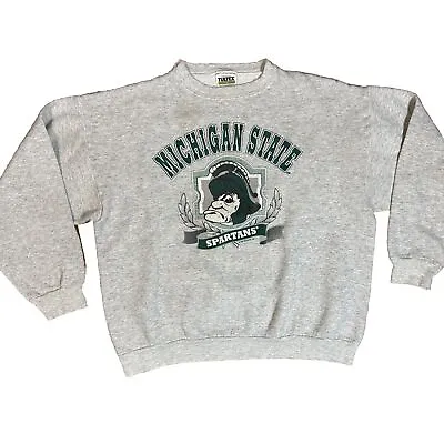 Vintage Michigan State Spartans Sweater Adult Gray MSU Football Men’s (A3) • $26.99