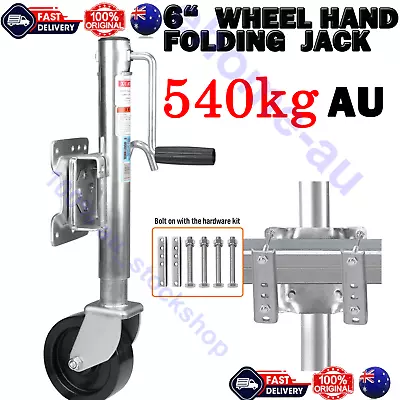 6  Inch Trailer Jockey Wheel Swivel Swing Up 540kg 1000LBS U Bolts Caravan Boat • $79.88