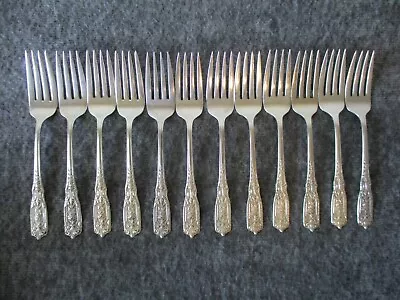 VTG (12) WESTMORLAND MILBURN ROSE STERLING SILVER SALAD FORKS 6-3/8 NO MONO-389g • $459.95