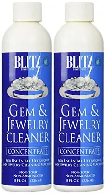 2 Pack BLITZ Concentrated Jewelry Cleaning Solution For Ultrasonic Cleaners 8 Oz • $13.88