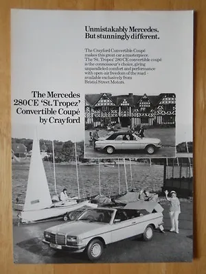 CRAYFORD MERCEDES 280 CE St Tropez Convertible Coupe 1979 UK Mkt Sales Brochure • $6.21