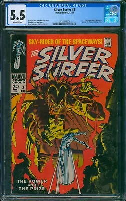The Silver Surfer #3 🌟 CGC 5.5 🌟 1st Appearance Of MEPHISTO! Marvel Comic 1968 • $385