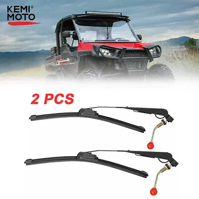 2PCS UTV Manual Hand Operated Windshield Wiper For Kawasaki Mule Can Am Maverick • $18.69