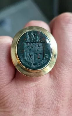 18th Century Gold Georgian Bloodstone Intaglio Seal Ring Of A Duke Coat Of Arms  • £2500