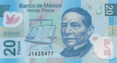 2013 Mexico 20 Pesos Polymer. Uncirculated Banknote Twenty Peso Currency  • $11.40