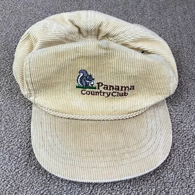 Panama Country Club Hat Corduroy Strapback Cap Squirrel Golf Club Shirt Polo VTG • $53.84