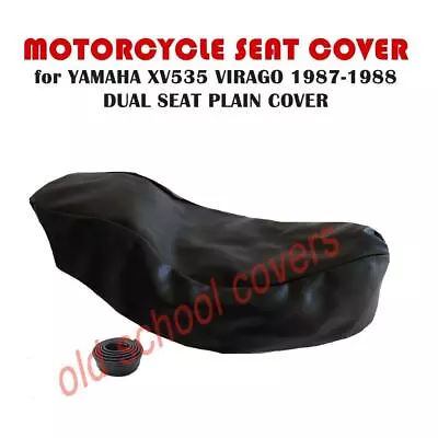 MOTORCYCLE SEAT COVER Fits YAMAHA  XV535 VIRAGO 1987-88 LONG DUAL SEAT PLAIN TOP • $55.94