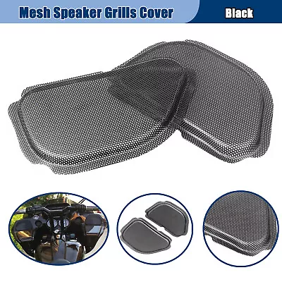 Black Metal Front Fairing Mesh Speaker Grills Covers For Harley Road Glide FLTRU • $25.98