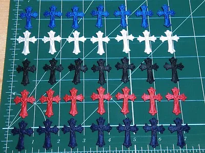 Gothic Cross Motif For Appliques (Sew On-Iron On)  24mm X 32mm (5-Colours) • £2.39