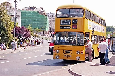 Bournemouth Square 1991 Yellow Bus To Westbourne Large Photo • £7.99