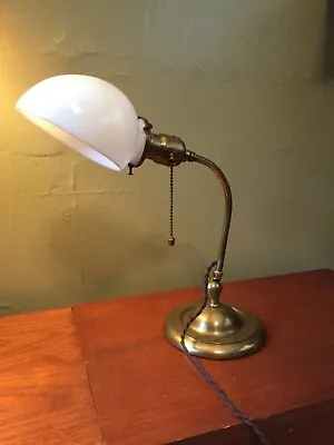 Vintage Antique Brass Desk Lamp Industrial Oc White Fairies • $255