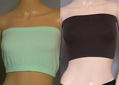 YAHADA U.S.A TUBE TOP STRETCHY ONE SIZE GREEN Or BROWN SEAMLESS  • $2.93