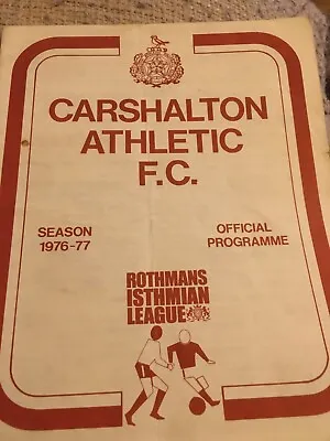 Carshalton Athletic V Walton & Hersham 1976/77 RIL • £2.49