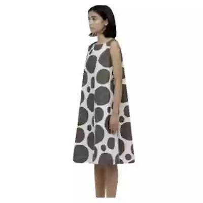 Marimekko Sleeveless Big Brown Dot A-line Sleeveless Shift Dress Big Pockets (M) • $55