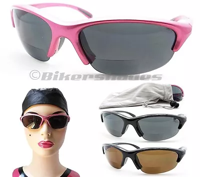 Womens Safety Bifocal Sunglasses Readers  Sport Golf Cycling Pink • $16.55