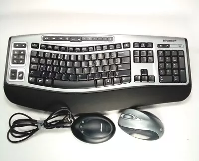 Microsoft Wireless Comfort Keyboard 6000 Receiver 2.0 Wireless Laser Mouse  • $47.99