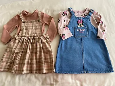 X2 Pinafore Dress Sets 9-12 Months • £4