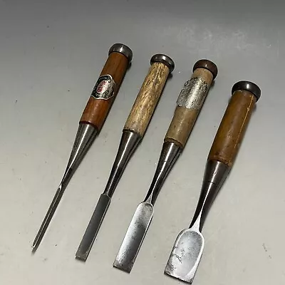 Japanese NOMI Chisel #061 Set Of 4 SABUROSEN 8.5  Carpenter Hand Tool Sculpture • £27.37