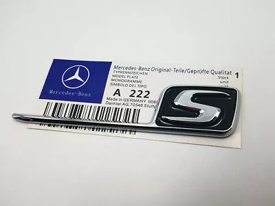 New AMG S Letter Trunk Emblem Black Chrome 3D Badge 2017 2020 C63S E63 C43 • $9.99