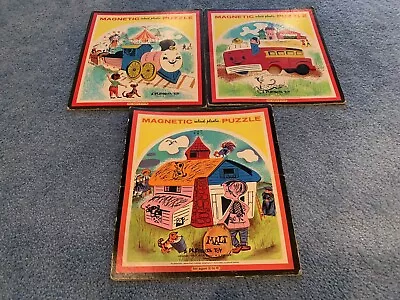 3 Vintage Magnetic Puzzle Child Guidance  Inlaid Plastic By Playshool • $9.99