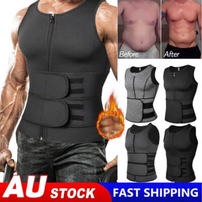 Men Sauna Suit Sweat Vest Tank Top Neoprene UnderShirt Body Shaper Waist Trainer • $8.99