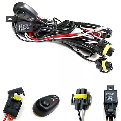 H11 H8 Relay Harness Wire Kit + LED ON/OFF Switch For Fog Lights HID Worklamp • $11.69