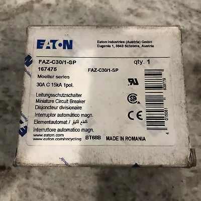 Eaton / Moeller FAZ-C30/1-SP 1P  NEW. Free Shipping • $18