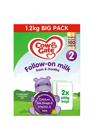 Cow & Gate Follow On Baby Milk Formula (2x600g) From 6 To 12 Months - 1 Pack • £22.43