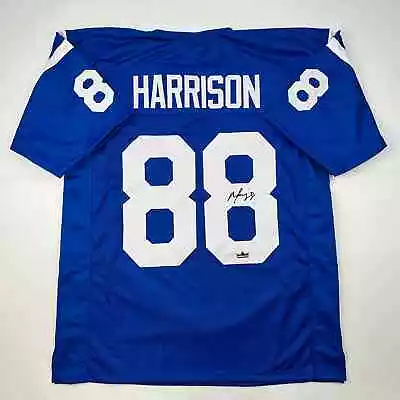 Facsimile Autographed Marvin Harrison Indianapolis Blue Reprint Jersey Men's XL • $74.99