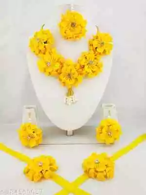 $20.80 • Buy Artificial Haldi Set For Kids, Women, And Girls For Yellow Mehndi/Wedding/Dance